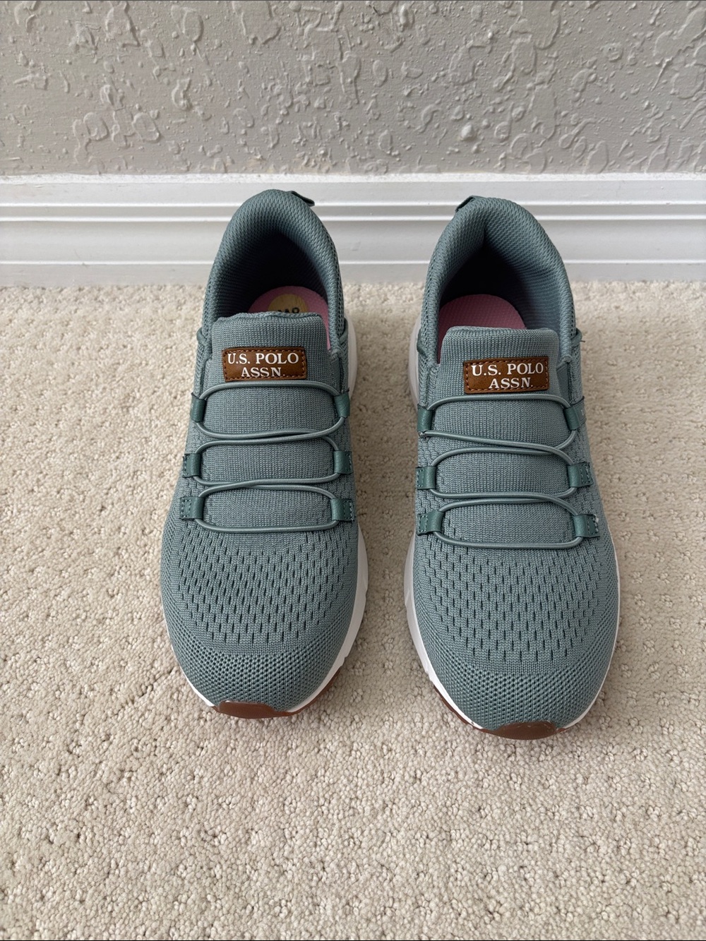 U.S. Polo Assn. Women’s Sage Green Knit Walking Slip-On Sneakers Size 8 wide